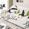 Modern Simple Leaf Print Sofa Cushion Cover Double Side Couch Cover Chenille Sofa Slipcover Protector Cover Mat Blanket