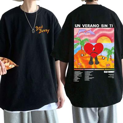 Bad Bunny Un Verano Sin Ti Graphics Print T-shirt Unisex Clothes Fashion Hip Hop Short Sleeve Oversized T-shirts Unisex Streetwear
