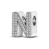 Genuine Copper Plated Color Letter Cubic Zircon Charm Bead Elements Suitable For Authentic Bracelet Style For Women Jewelry Creation Original