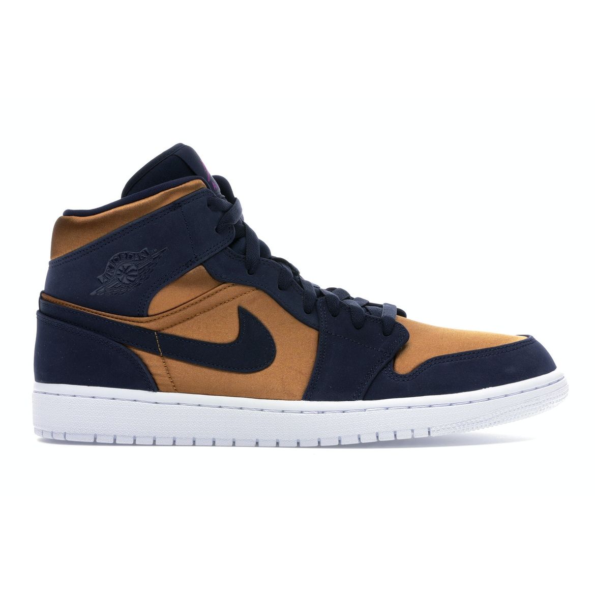 

Мужские кроссовки Air Jordan 1 Mid SE Premium Stain Gold Obsidian White 852542-401