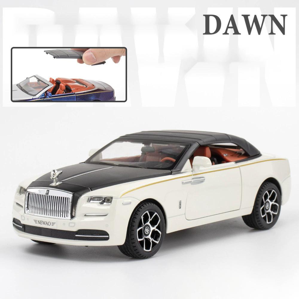 1:24 Rolls Royce Dawn Phantom Car Model Toy Simulation Convertible Sports Cars Sound Light Pull Back Models Collectible Item