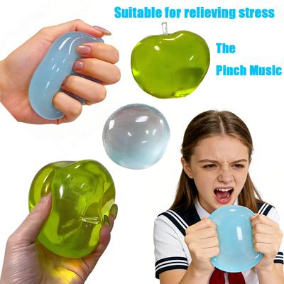 Apple Shaped Stress Relieving Ball, Slow Rebound Pinch Ball, Children's and Adult Stress Relieving Toy, ADHD Soothing Toy