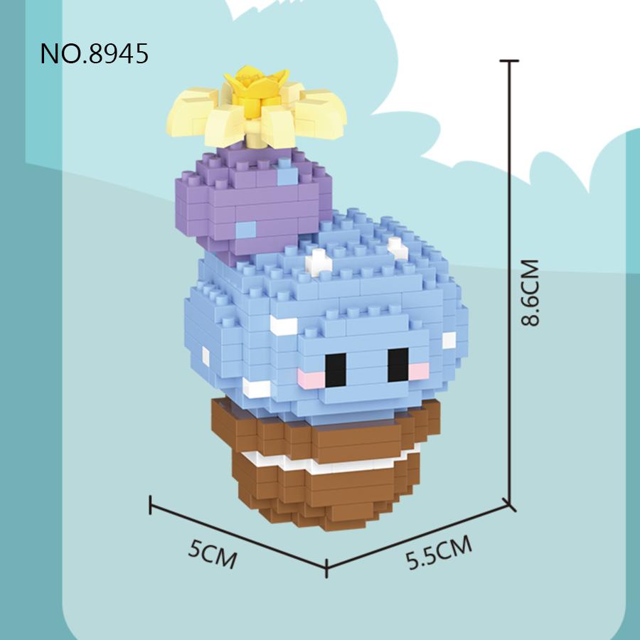 DIY Mini Potted Cactus Building Block Sets Potted Plant Garden Toys Children Assembly Toys Creative Decor