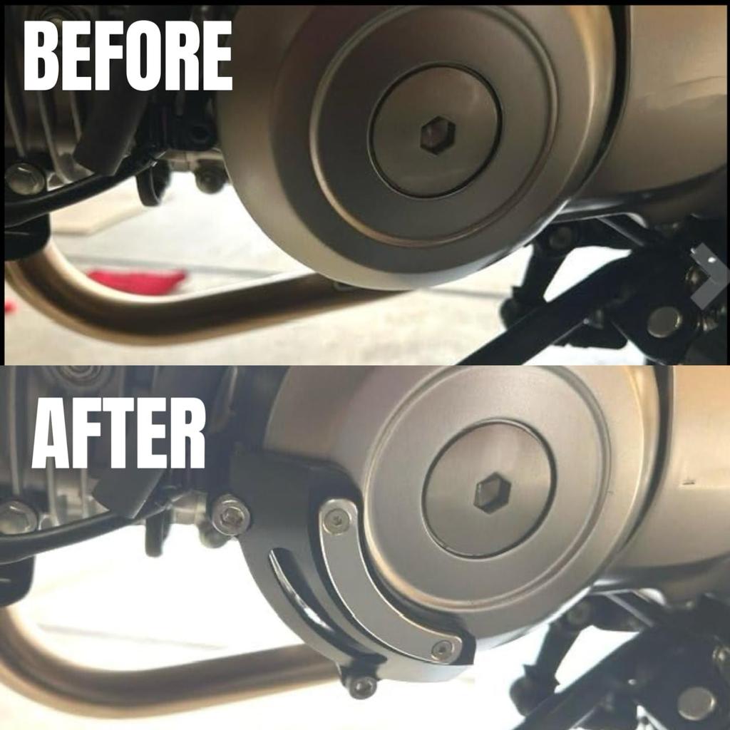 Motokano Left Crankcase Guard Motorcycle Engine Protector Cover Compatible Models CT125 (JA65) DAX125 (JB04) Grom (JC92) Monkey 125 (JB03) (Black)