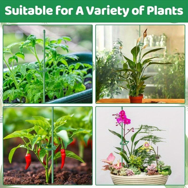 28 Pcs Adjustable Plant Support Sticks with 28 Rings and 14 Connectors for Indoor Outdoor Plants Potted Flowers Tomato Rose.