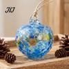 Artistic Indoor Outdoor Decor Hand Blown Glass Ball Ornament, Colorful Christmas Hanging Decoration Reflective Baubles for Tree, Window, Patio,