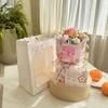 Romantic Carnation Bouquet Gift Finished Fake Flower Knitted Rose Bouquet  Valentine's Day Gift