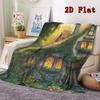 Forest Cabin 2D Flat Pattern Flannel Blanket High Quality All Seasons Warmth and Comfort Perfect for Christmas Gifts.NMT0928514
