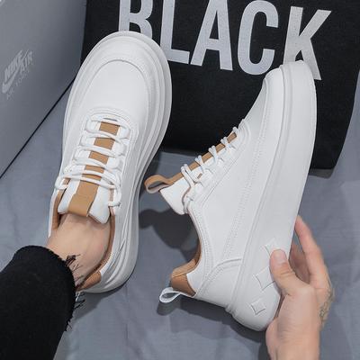 Mode Heren Casual Schoenen Platform Dikke Zool Leer Witte Schoenen Heren Board Outdoor Sportschoenen Zapatillas Hombre