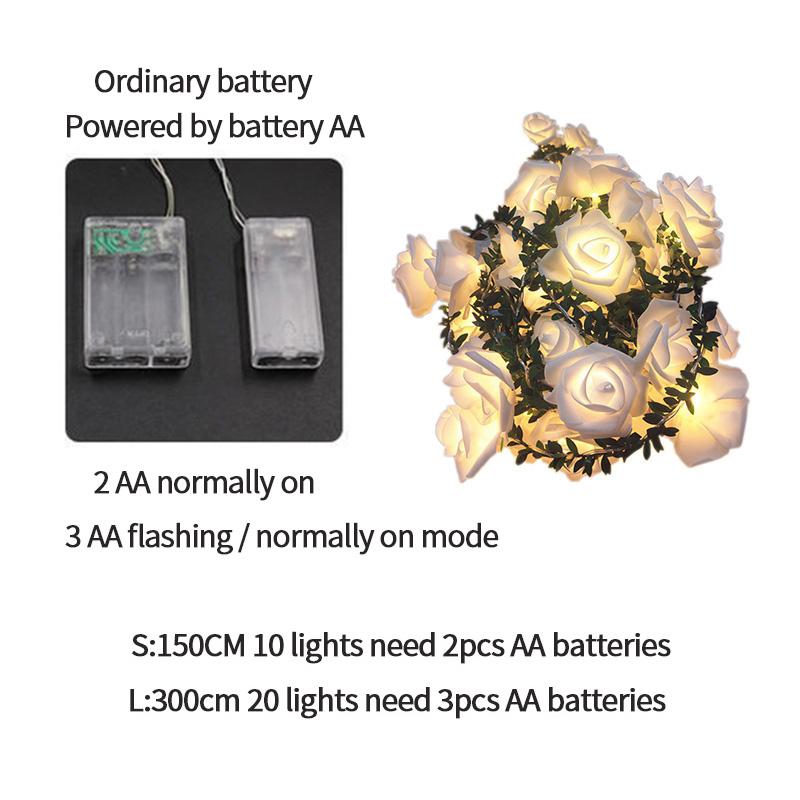 1.5/3M Led String Lights Rose Flower Decorative Garland Fairy Lights Wedding Birthday Party Decorations Home Garden Yard Decor