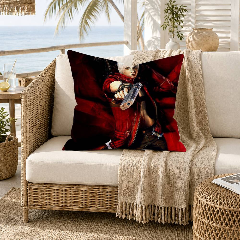 CClassic Game DDevil May Cry Pillow Case for Sofa Living Room Home Office Decor Protective Cover