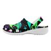 White EVA Clogs with Mini Skull Print, Lightweight Slip On Garden Shoes, Breathable Beach Sandals, Indoor Outdoor Slippers for Men Women