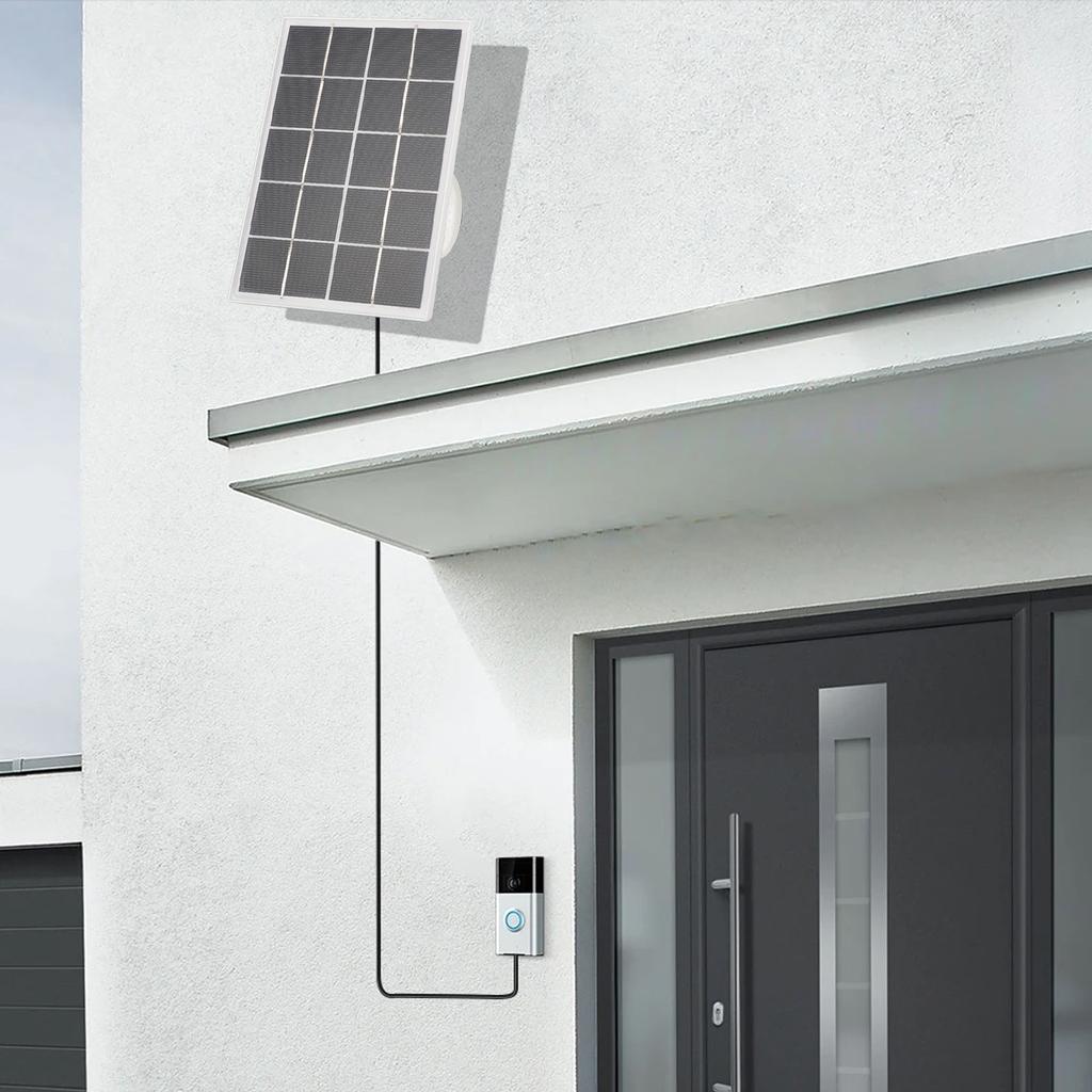 Security Camera Solar Panel  r Wall Mounted 3W 5V Monocrystalline Solar Panel for Video Doorbell 4 3 Plus 2