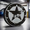 Distressed Military Star Tire Cover Durable Polyester Spare Wheel Protector for Car Truck Motorcycle