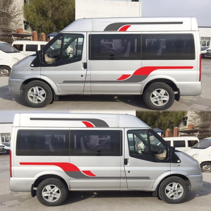 4 Stück Vinyl Grafik Aufkleber Aufkleber für Ford TRANSIT LWB Caravan Trailer Camper Van