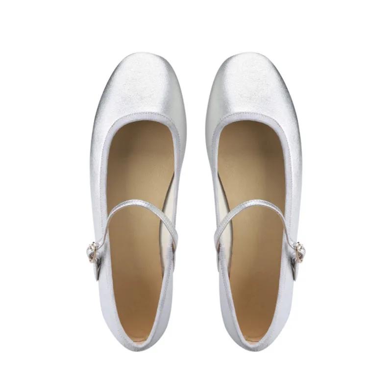 Women Flats Mary Jane Ballet Shoes Female Round Toe Glossy Leather Flats Female Dance Ballets Party Ball Bridal Wedding Shoes