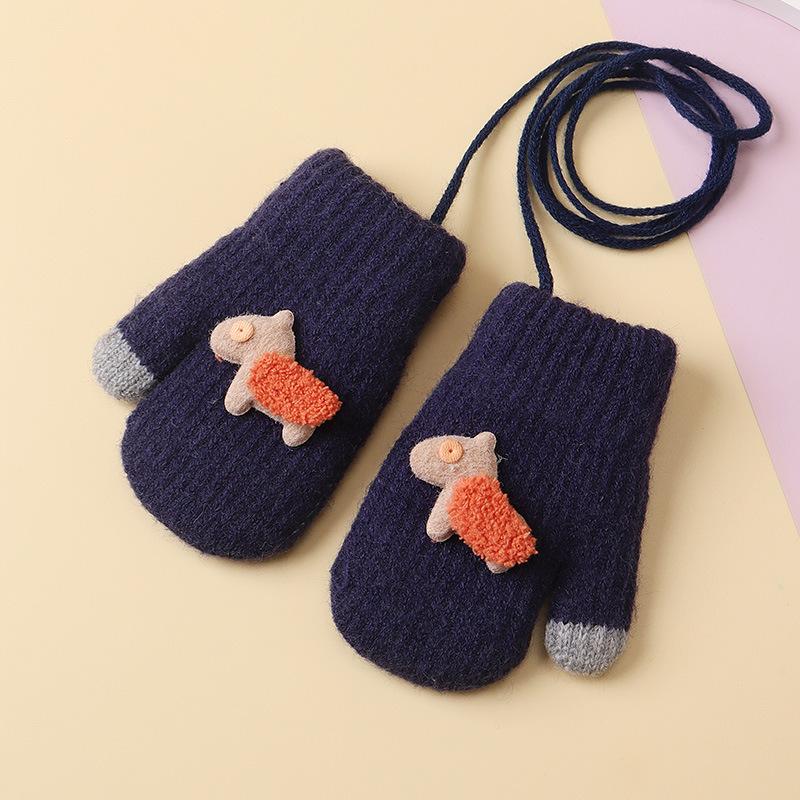 Warm Cartoon Children Gloves Fleece Coldproof Kids Full Fingers Gloves Warm Knitted
