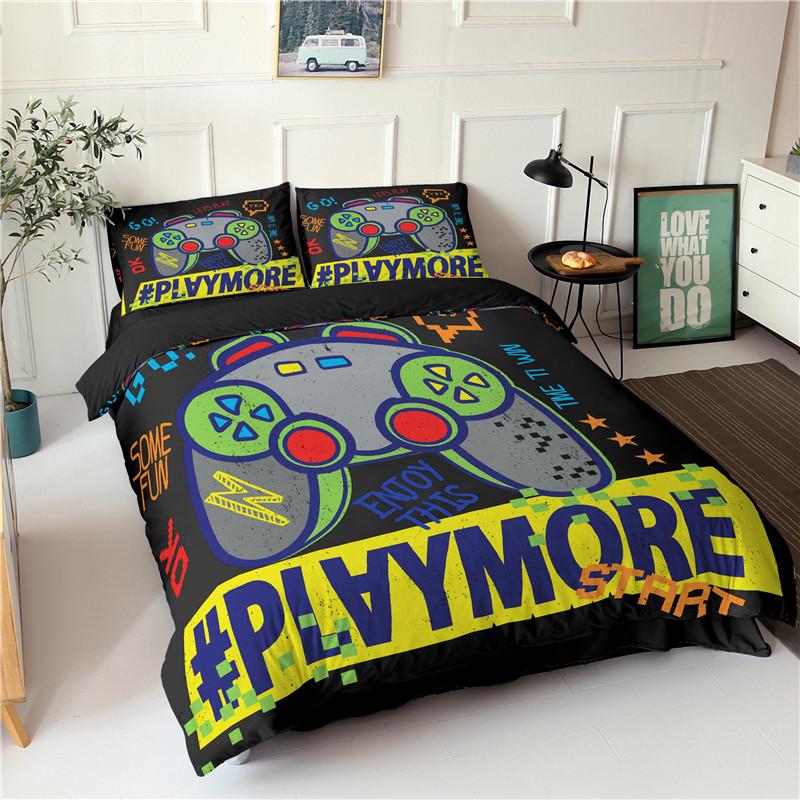 Boys Gamepad Duvet Cover Play Gamer Bedding Set Video Games Quilt Cover Twin King For Kids Teen Child Game Room Decor