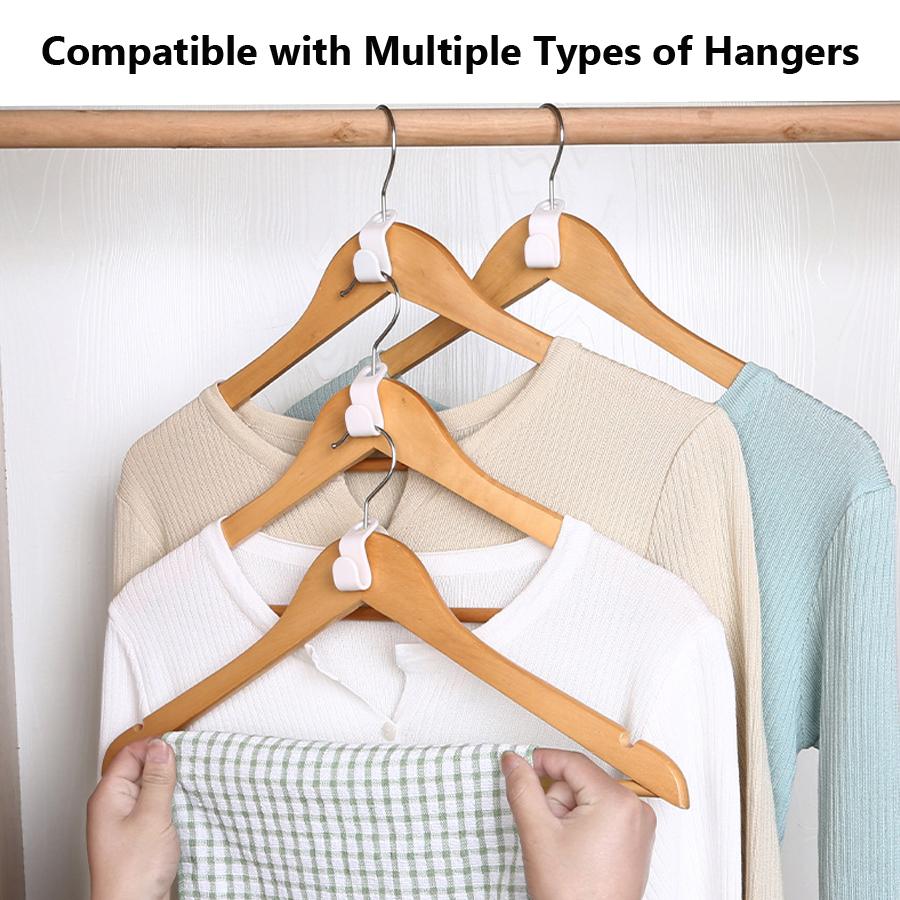 10Pcs Hanger Connector Hooks, Hanger Link Clips, Stackable Closet Organizer Hooks for Space-Saving Multi-Piece Clothing Storage