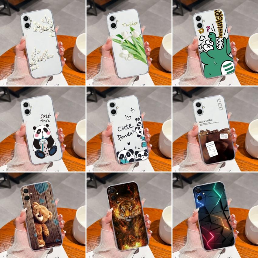 For Samsung A07 A71 A53 A54 M36 F36 F56 A17 A37 Shockproof Transparent TPU Phone Case Cute Panda Pattern Fashion Shell For Samsung Silicone Back Cover