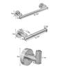 304 Stainless Steel Towel Bar, Paper Holder & Clothes Hook Bathroom Set - 3 Pieces