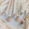 Retro Embroidery Floral Baby Pacifiers Clip for Baby Girls Lace Floral Newborn Pacifiers Toys Clip Toddler Feeding Accessories
