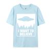 I Want To Believe Ufo Is And Aliens 3 Design Unisexs Plain Tops Tees Crew Neck Tshirts Slim Fit TShirt Drop Shipping