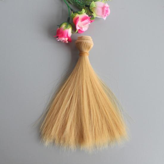 15cm Long Straight Synthetic Fiber Wig Hair Extension for BJD SD Doll Accessory