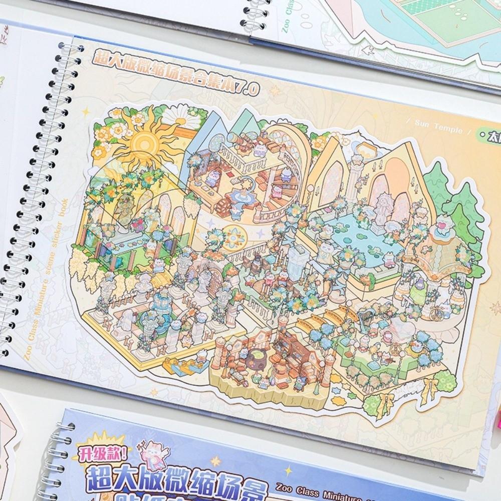 Large Size 3D Scene Sticker Horizontal Stacking Sticker Book Mini Scenery Stickers  Children Gifts