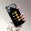 Gold-plated Tempered Glass Phone Case, Compatible Galaxy S26 S25 S24 S23 S22 Ultra Plus. Features a Smiley Face Design.