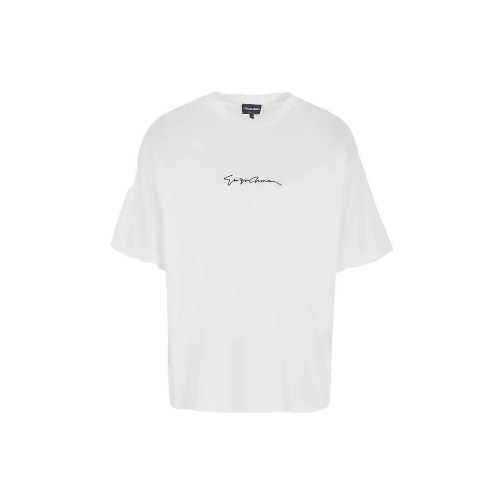 EMPORIO ARMANI T Shirts Men's White Crew Neck Moderate Straight Fit 6RST9AS-JM1Z1-U1AX