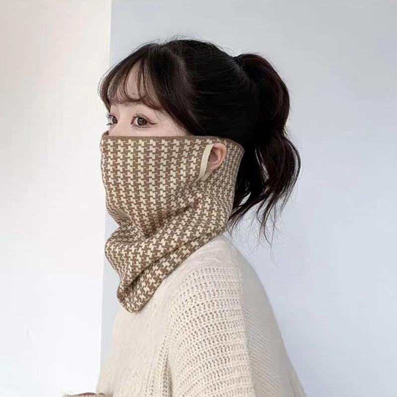 Versatile Winter Hanging Ear Mask Scarf Warm Windproof Face Mask Neck Protection For Women Outdoor Sports Headscarf