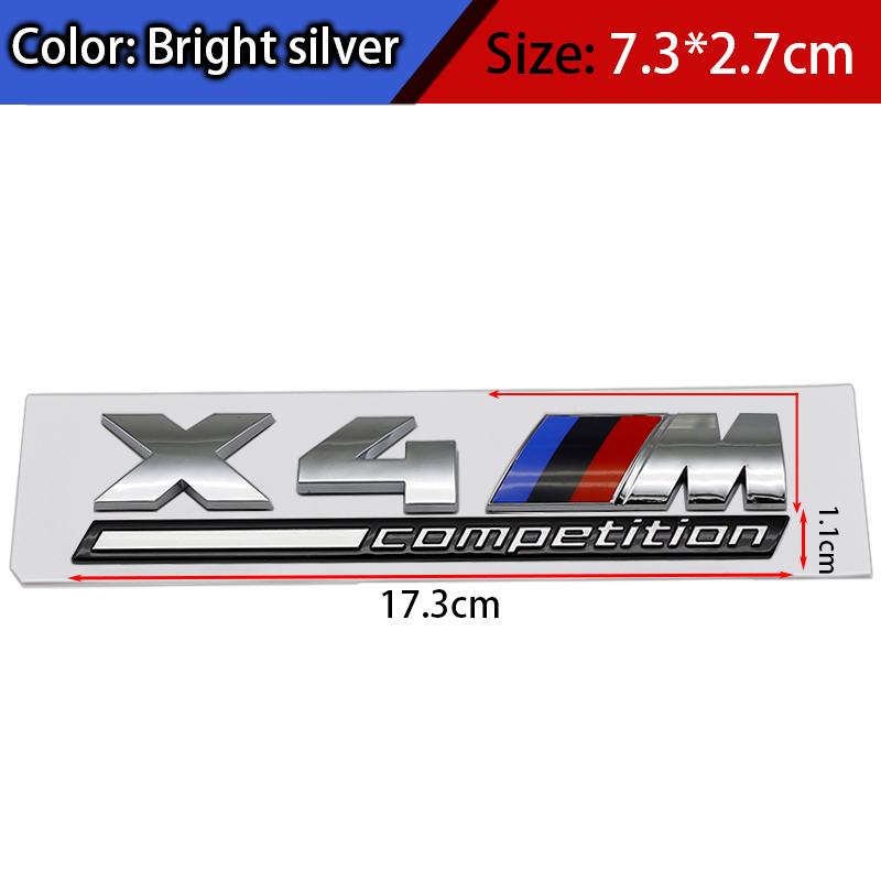 FA6ABS Tricolor M mark Competition Car Trunk Badge Emblem Thunder Edition Sticker For BMW 7m 8x1m X2M X3M X4M X5M X6M X7M x 5