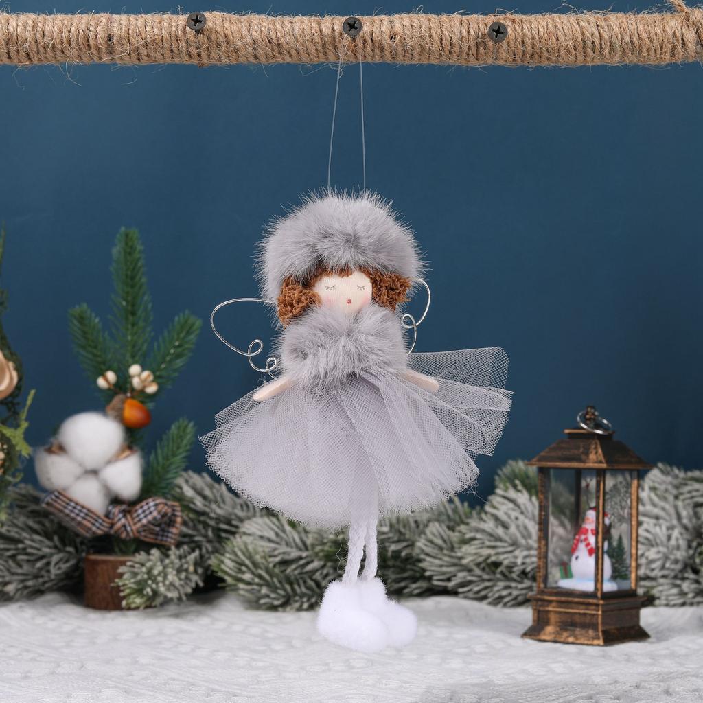 Neues kreatives Weihnachten Plüsch Chiffon Kleid Engel Weihnachtsbaum mit kleinem Zubehör Weihnachtsdekorationen