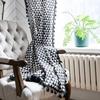 American Vintage Style Printed Curtains With Tassels Semi-Sheer Privacy Drapes Bedroom Living Room Door Decor