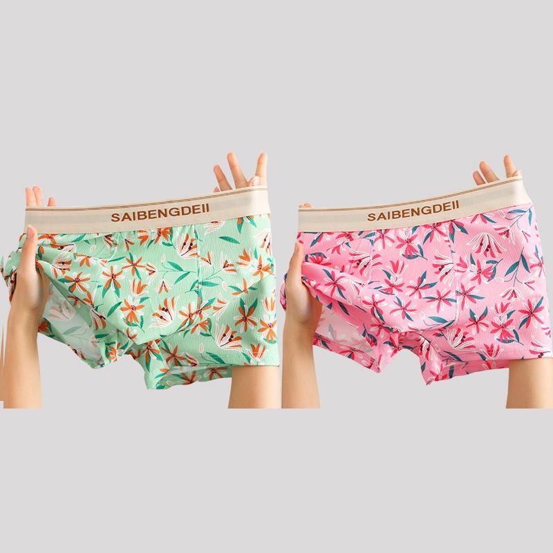 Men's Underwear Men's Pure Cotton Breathable Four Cornered Underwear Large Size Flat Cornered Underwear