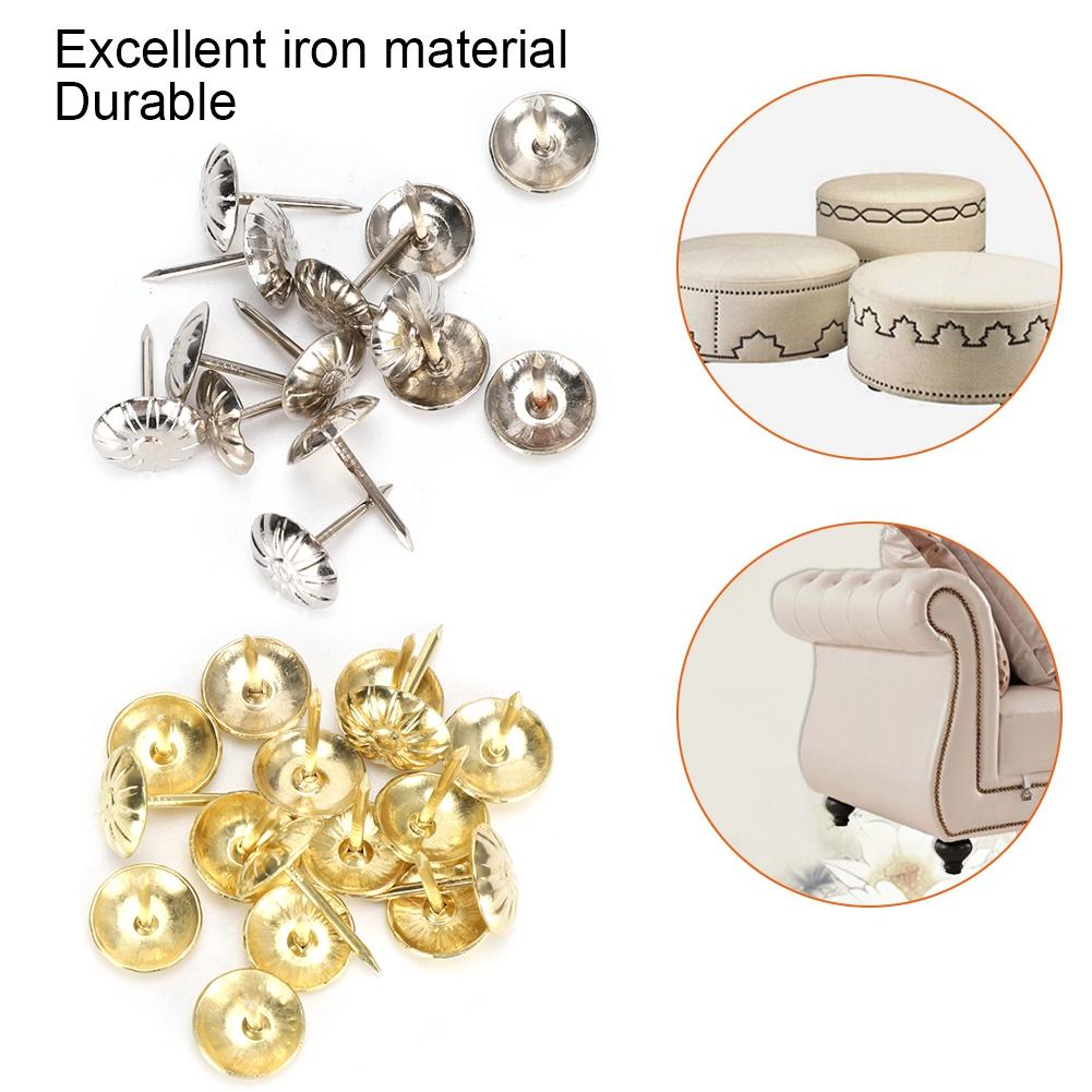 500 Pezzi Chiodini da Tappezzeria Forma Crisantemo Decorazione Divano Accessori Abbigliamento Ferro 11 x 16MM