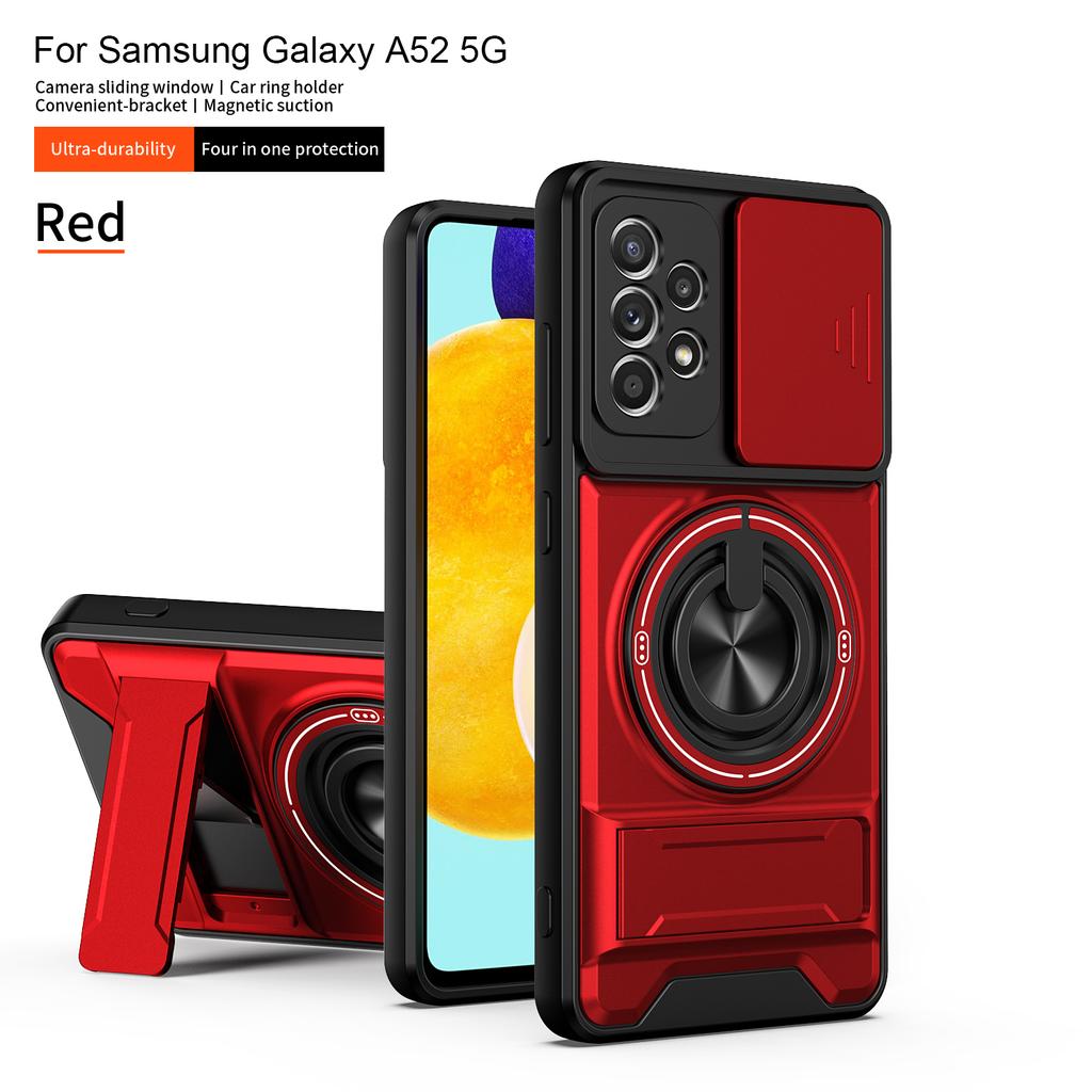 For Samsung A32 5G Case Galaxy A52 Cover A57 A52S Phone Case Magsafe Magnetic Fold Holder Military Armor Camera Protection Cover
