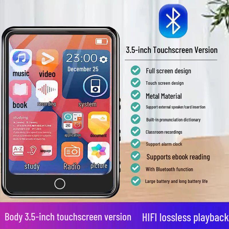 High School Student Touchscreen MP4/MP5 Player: Full-Screen Novel Reading & Music Listening, Bluetooth-Enabled Portable Device.
