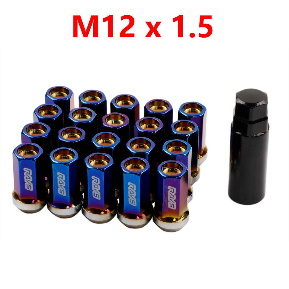 Rays Brunt Blue Lega di Alluminio A7075 Cerchi Ruota Dadi di Bloccaggio per Ruote 20pz/set