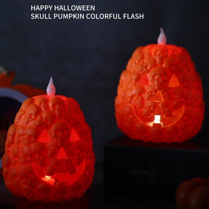 Set of 6 Halloween Decoration Pumpkins Decorative Halloween Pumpkin Lights LED Light Ornament for Indoor Decoration
