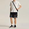 Li Ning Wade Series Buchstaben-Spleißung Mittelhohe Taille Locker Gerade Lässige Shorts Herrenshorts Schwarz AKSU341-6