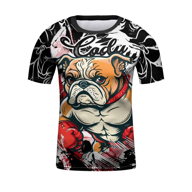 Breathable Elastic 3D Printed Casual Men's Round-neck T-shirt Urban Street Fashion Short-sleeved Men's Top Daily Casual