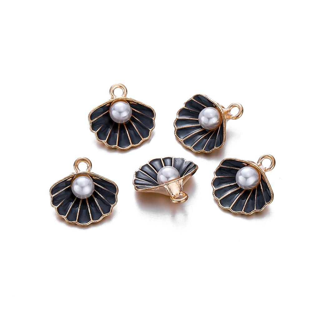 10Pcs Ocean Starfish Shell Charms With Imitation Pearl Pendants For Necklace Bracelet Pendants DIY Jewelry Making Accessories