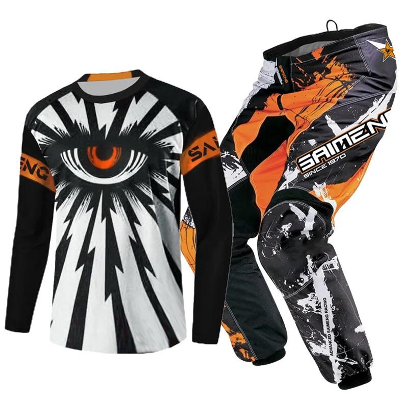 motocross gear set for kids Youth Jersey Pant Kits child green Motorcycle black 3 4 5 6 7 8 9 10 year Off-road suit blue orange Enduro cross boy girl