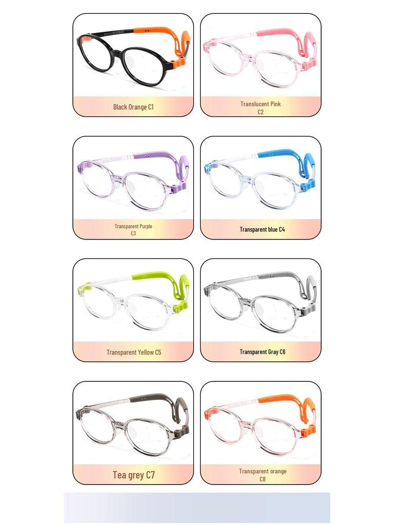 Ultralight Myopia Glasses for Teens - Screwless TR Frame, Safe Sports Design T048ET