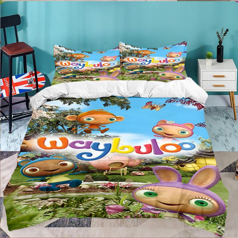Waybuloo Adventures 3PCS Bedding set,Ideal for 1pc Duvet Cover And 2pcs Pillowcases Perfect for Fan gift,Ideal for Bedroom, Dormitory