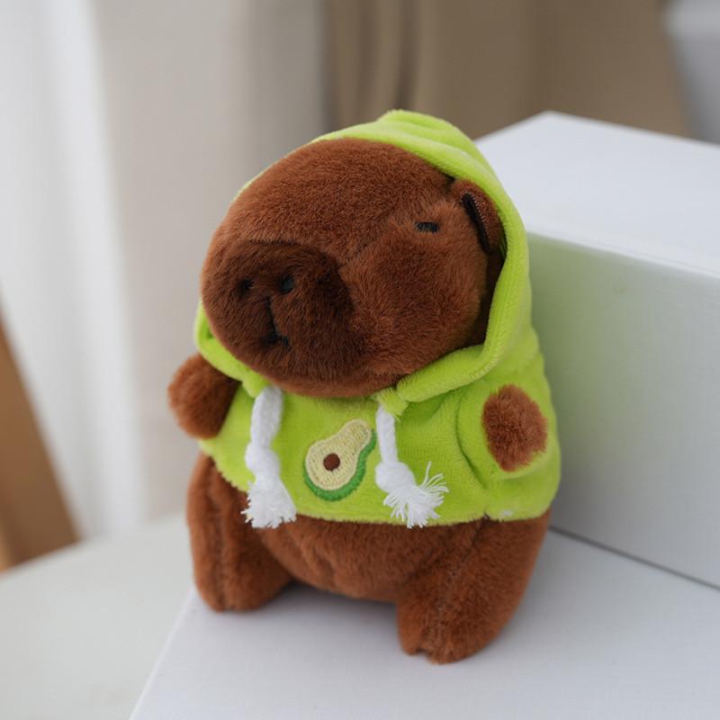 Cute Capybara Plush Pendant Toy Avocado Green Fluffy Stuffed Animal 12cm