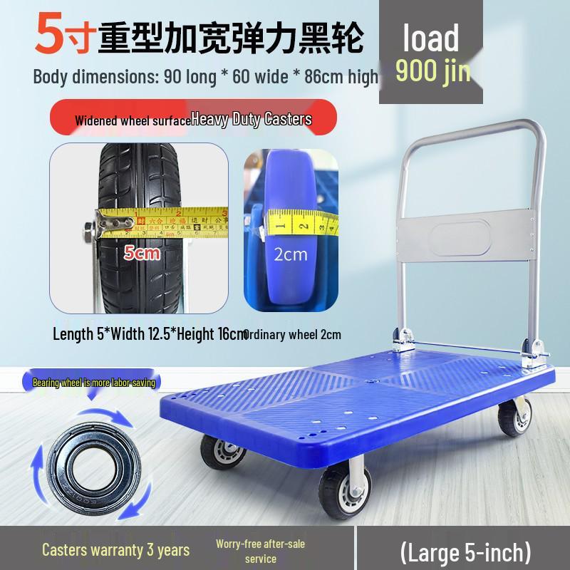 Portable Folding Flatbed Hand Cart for Shopping and Transport