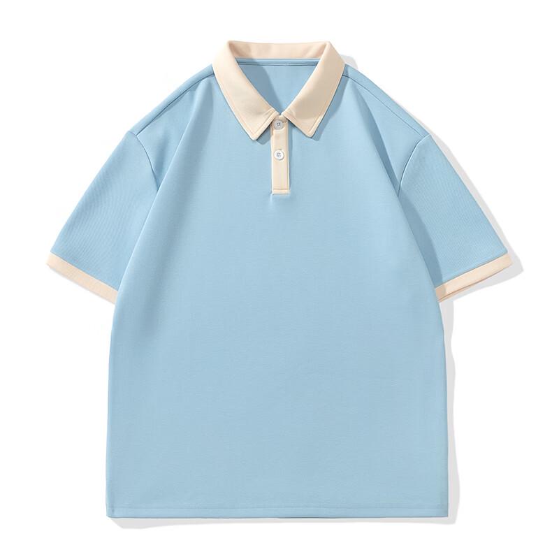 

WRPCE Men s Contrast Lapel Short Sleeve Polo Shirt M